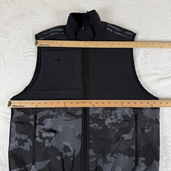 adidas originals Reversible Camo Fleece Vest Black Men's Small Relaxed Fit New - Picture 8 of 9